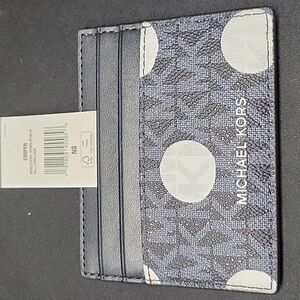 Michael Kors Monogram Black and Gray Card Holder